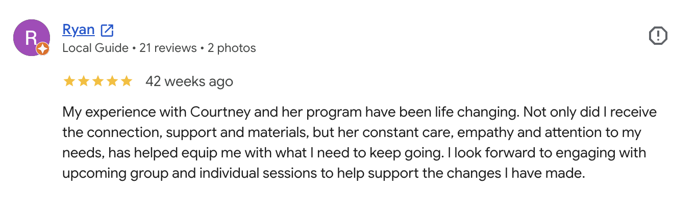 Google review from Ryan