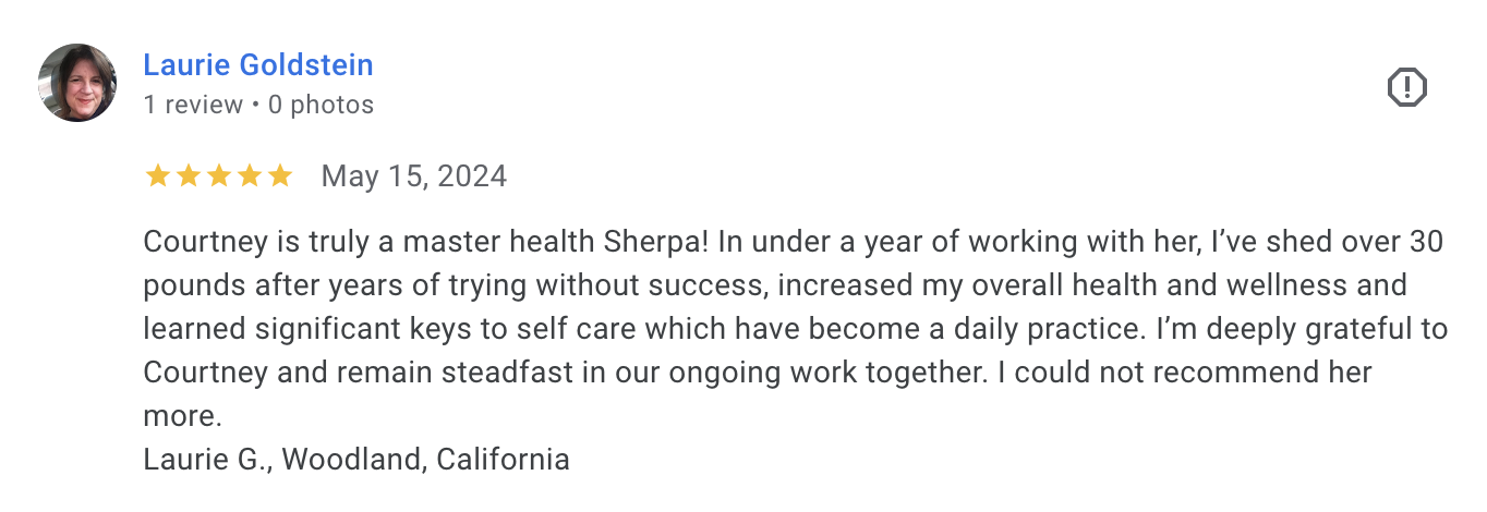 Google review from Laurie Goldstein