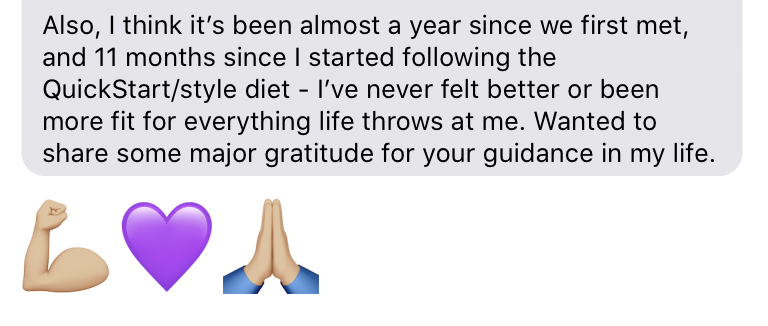 Text message from a patient mid-program